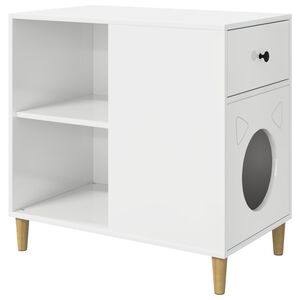 vidaXL Koty Dom Błyszcząca biel 72 x 42,5 x 70 cm Drewno inżynieryjne