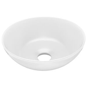 vidaXL Umywalka łazienkowa, ceramiczna, matowa biel, okrągła