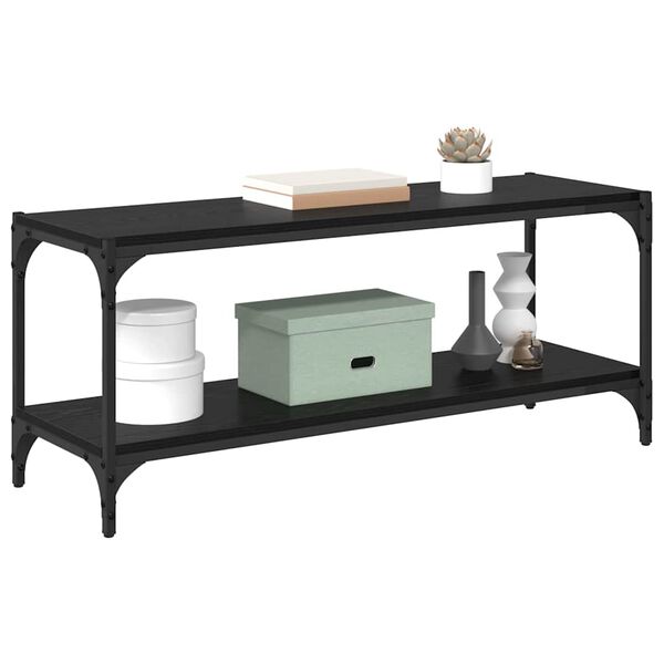 vidaXL Szafka pod telewizor Czarny Dąb 100x33x41cm