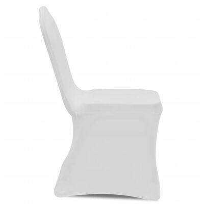 vidaXL Elastyczne pokrowce na krzesła, białe, 100 szt.
