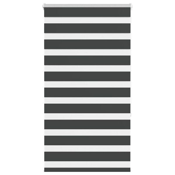 vidaXL Roleta zebra, czarna, szerokość tkaniny 65,9 cm, poliester