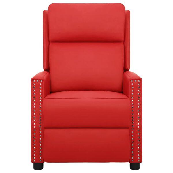 vidaXL Fotel masujący, czerwony, tapicerowany sztuczną sk&oacute;rą