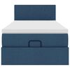 vidaXL Rama ł&oacute;żka otomana z materacem, niebieska, 80x200 cm, tkanina