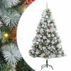vidaXL Sztuczna choinka Zielono-biały 210 cm PVC, Metal i Plastik