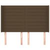 vidaXL Zagł&oacute;wek uszak, ciemnobrązowy, 147x16x118/128 cm, tkanina