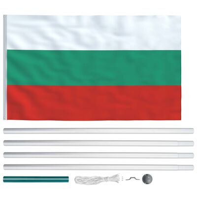 vidaXL Flaga Bułgarii z aluminiowym masztem, 6,2 m