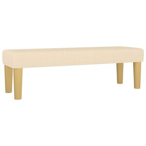 vidaXL Ławka, kremowa, 100x30x30 cm, tapicerowana tkaniną