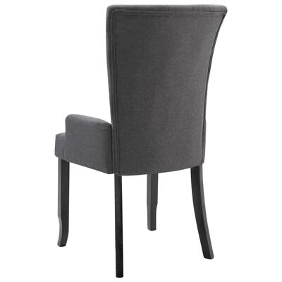 vidaXL Krzesła stołowe z podłokietnikami, 2 szt., ciemnoszare, tkanina