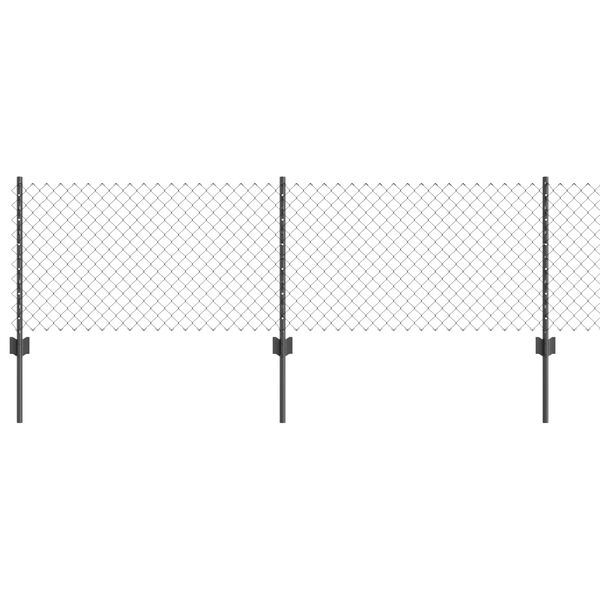vidaXL Ogrodzenie z słupkiem Szary 0,6 x 10 m Stal i PVC