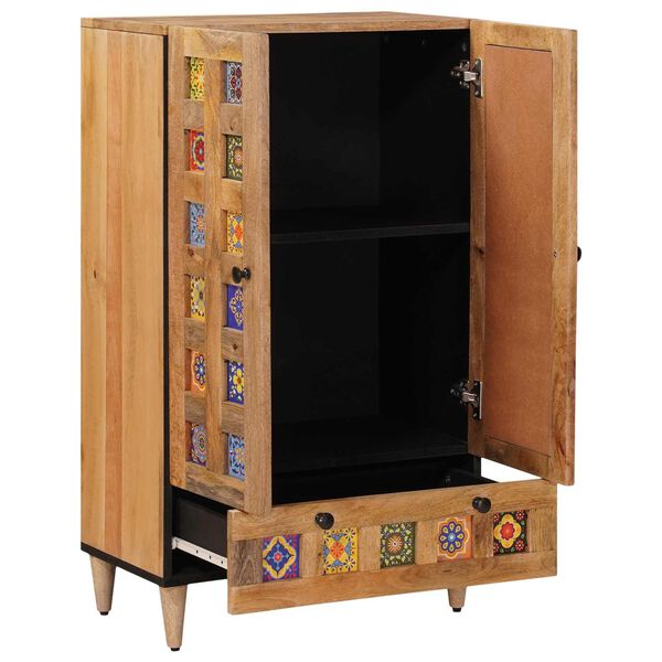 vidaXL Highboard Naturalny 60 x 33,5 x 100 cm Drewno z mango