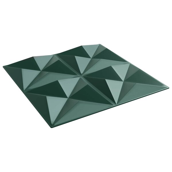 vidaXL Panele ścienne 12 pcs Zielone origami 50 x 50 cm Pianka XPS