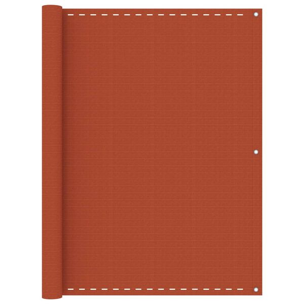 vidaXL Parawan balkonowy, pomarańczowy, 120x500 cm, HDPE