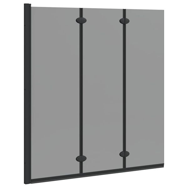 Osłona prysznicowa Czarny 130 x 138 cm Szkło ESG i aluminium