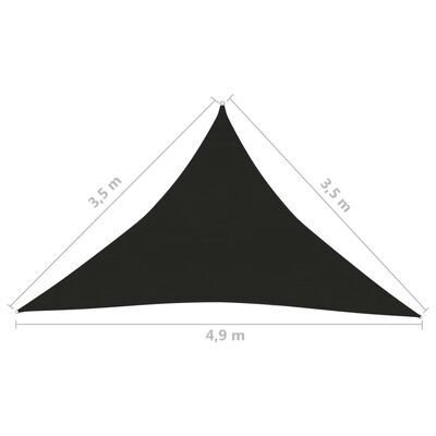 vidaXL Żagiel przeciwsłoneczny, 160 g/m², czarny, 3,5x3,5x4,9 m, HDPE