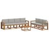 vidaXL Zestaw sof na zewnątrz z poduszką 8 pcs Naturalny i Jasny Szary