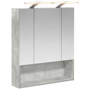 vidaXL Szafka z lustrem do łazienki Betonowy szary 60 x 14.5 x 70 cm