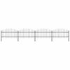 vidaXL Ogrodzenie ogrodowe z włócznią, stalowe, 714,5 x 125 cm, czarne