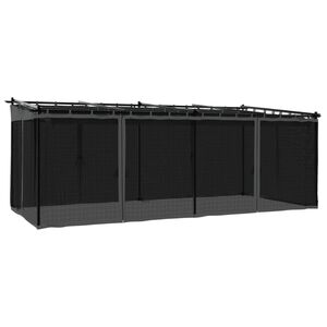vidaXL Altanka ze ścianami z siatki, antracytowa, 6x3 m, stal
