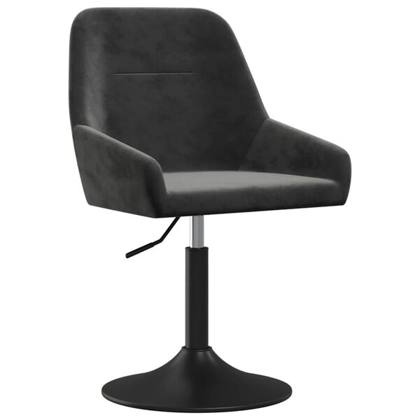 vidaXL Krzesło barowe, ciemnoszare, obite aksamitem