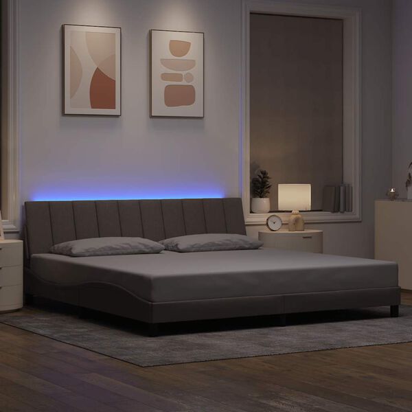 vidaXL Rama ł&oacute;żka bez materaca, Hanko, taupe, 200x200 cm, obita tkaniną