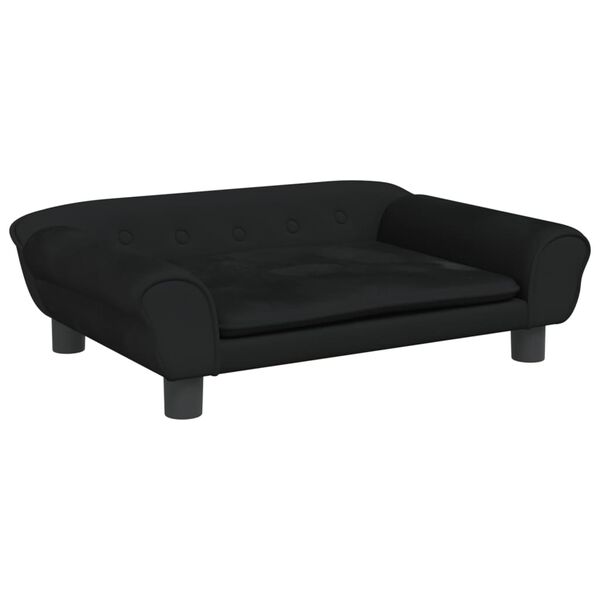 vidaXL Sofa dla dzieci, czarna, 70x45x26 cm, aksamit