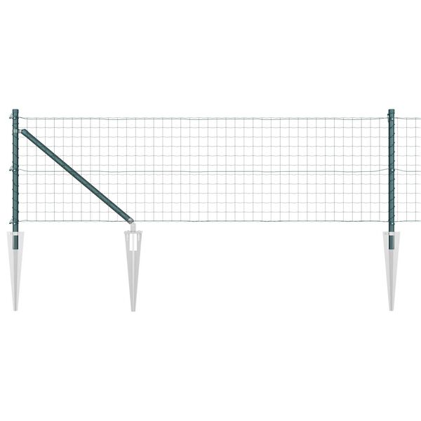 vidaXL Ogrodzenie z słupkiem Zielony 0,4 x 25 m Stal i PVC