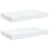 vidaXL P&oacute;łki ścienne, 2 szt., białe, wysoki połysk, 40x23x3,8 cm, MDF