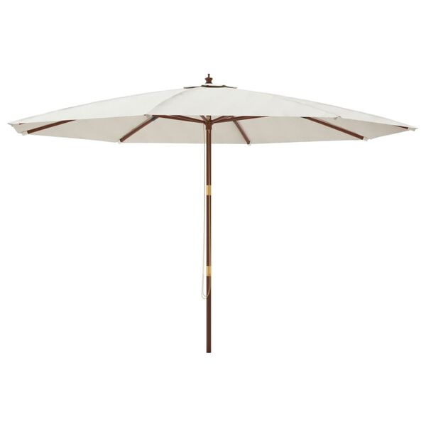 vidaXL Parasol ogrodowy na drewnianym słupku, piaskowy, 400x273 cm
