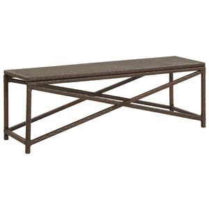 vidaXL Ławka ogrodowa, 120 cm, polirattanowa, brązowa