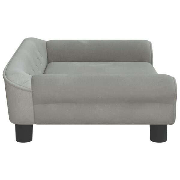 vidaXL Sofa dla dzieci, jasnoszara, 70x45x26 cm, aksamit