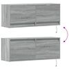 vidaXL Ścienna szafka TV z LED, szary dąb sonoma, 100x31x35 cm