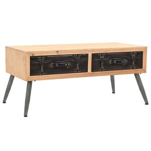 vidaXL Stolik kawowy, lite drewno jodłowe, 115 x 55 x 50 cm