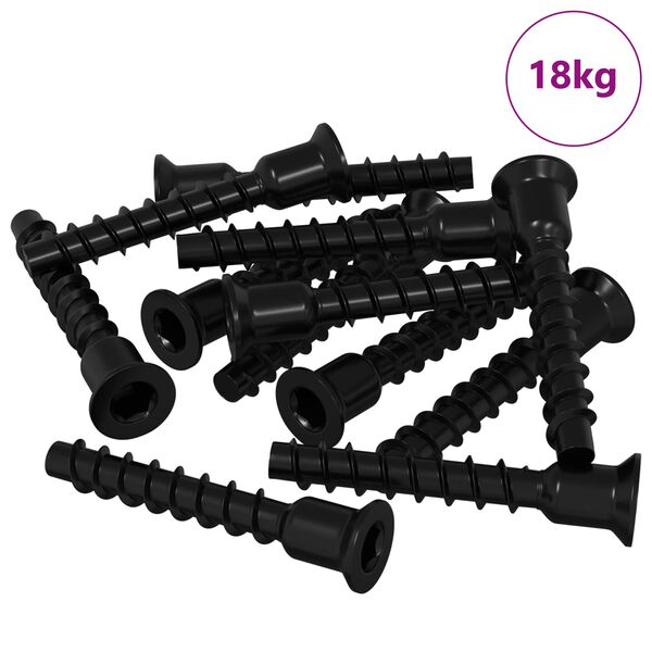 vidaXL Śruba z gniazdem i gł&oacute;wką sferyczną 3072 pcs Czarny 7 x 40 mm
