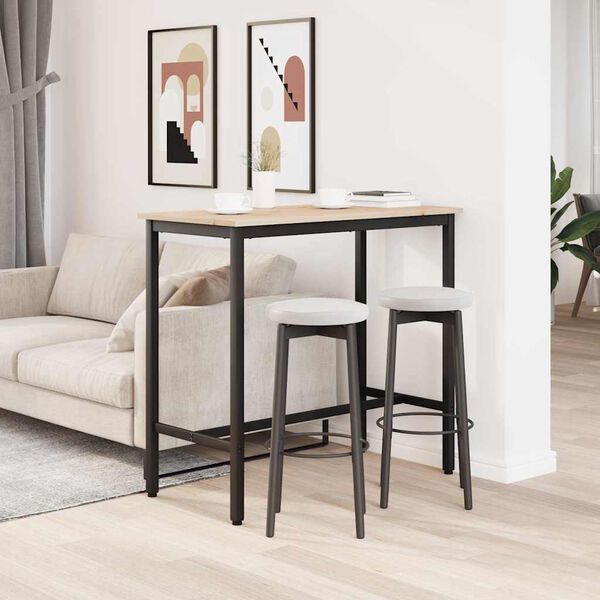 vidaXL st&oacute;ł Naturalny 100 x 50 x 91 cm Drewno inżynieryjne i stal