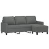 vidaXL 3-osobowa sofa z podnóżkiem, ciemnoszary, 180 cm, tkaniną
