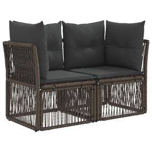 vidaXL Sofa Ogrodowa 2-Liczba miejsc Szary polirattan