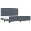 vidaXL Ł&oacute;żko sprężynowe Z zagł&oacute;wkiem ciemno szary 200 x 200 cm Aksamit