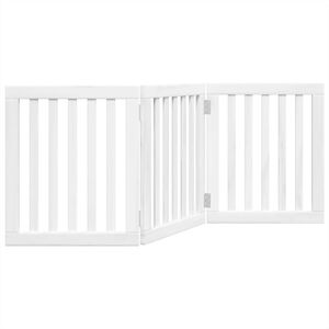 vidaXL Składana bramka zabezpieczająca dla psa, 3 panele, biała, 150cm