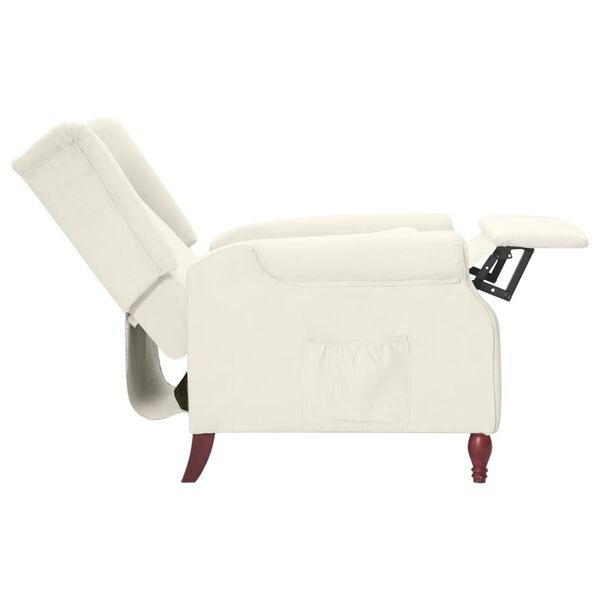 vidaXL Rozkładany fotel uszak, beżowy, obity mikrofibrą