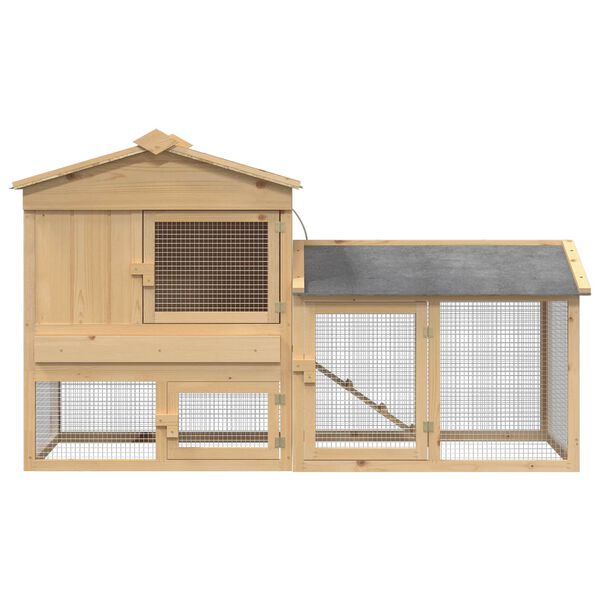 vidaXL Kurnik 2 pcs Brązowy Lite drewno sosnowe