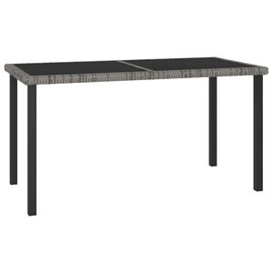 vidaXL St&oacute;ł ogrodowy, jadalniany, szary, 140x70x73 cm, rattan PE