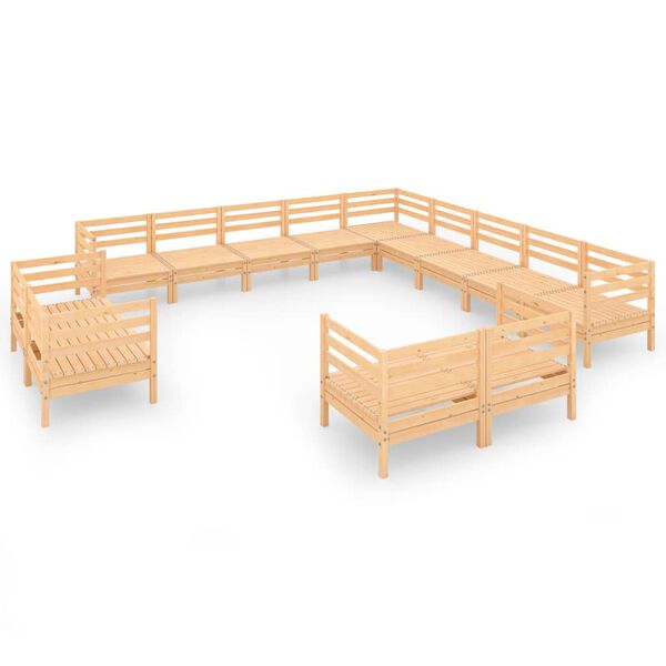 vidaXL 13-cz. zestaw wypoczynkowy do ogrodu, lite drewno sosnowe