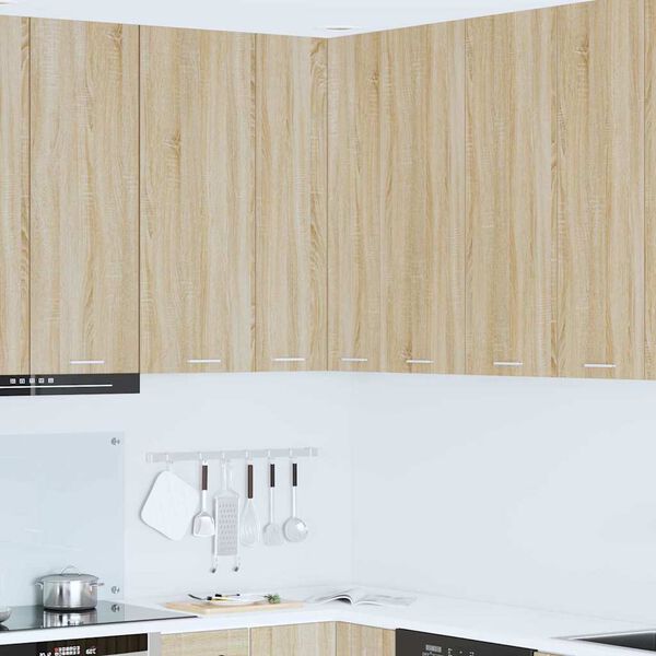 vidaXL Szafka wisząca z drzwiami Dąb Sonoma i Biały 57 x 57 x 100 cm