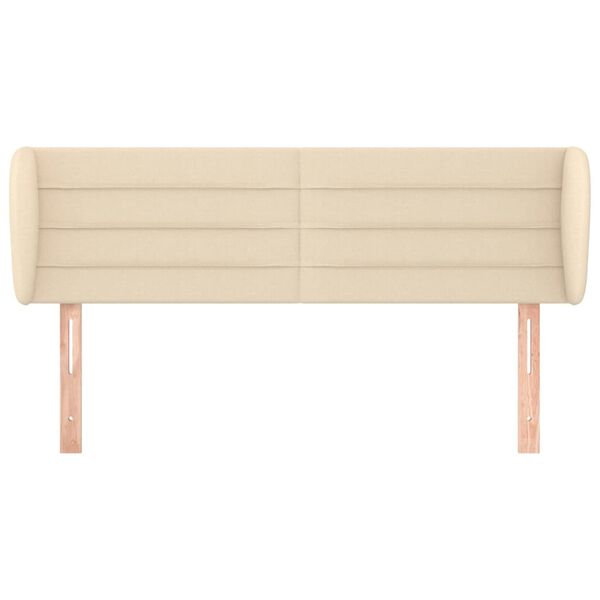 vidaXL Zagł&oacute;wek uszak, kremowy, 147x23x78/88 cm, tkanina