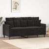 vidaXL Sofa 2-osobowa, czarna, 140 cm, tapicerowana aksamitem
