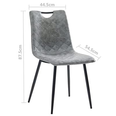 vidaXL Krzesła stołowe, 2 szt., ciemnoszare, sztuczna skóra