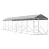 vidaXL Kojec dla psa, z dachem, srebrny, 2x14x2,5m, stal galwanizowana
