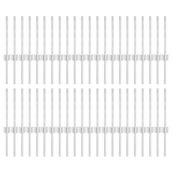 vidaXL Słupek ogrodzeniowy. 44 pcs Srebrny 80 cm Stal