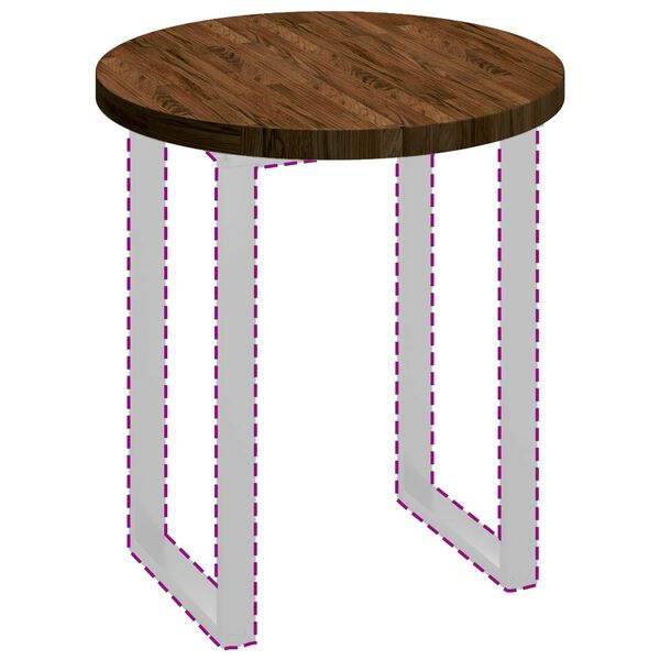 vidaXL Blat stołu Ciemny brąz &Oslash; 70 x 4 cm Dąb lite