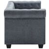 vidaXL Sofa 2-osobowa w stylu Chesterfield, sztuczny zamsz, szara